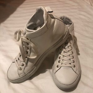 Barely Worn White Leather Hightop M.Gemi Sneakers.